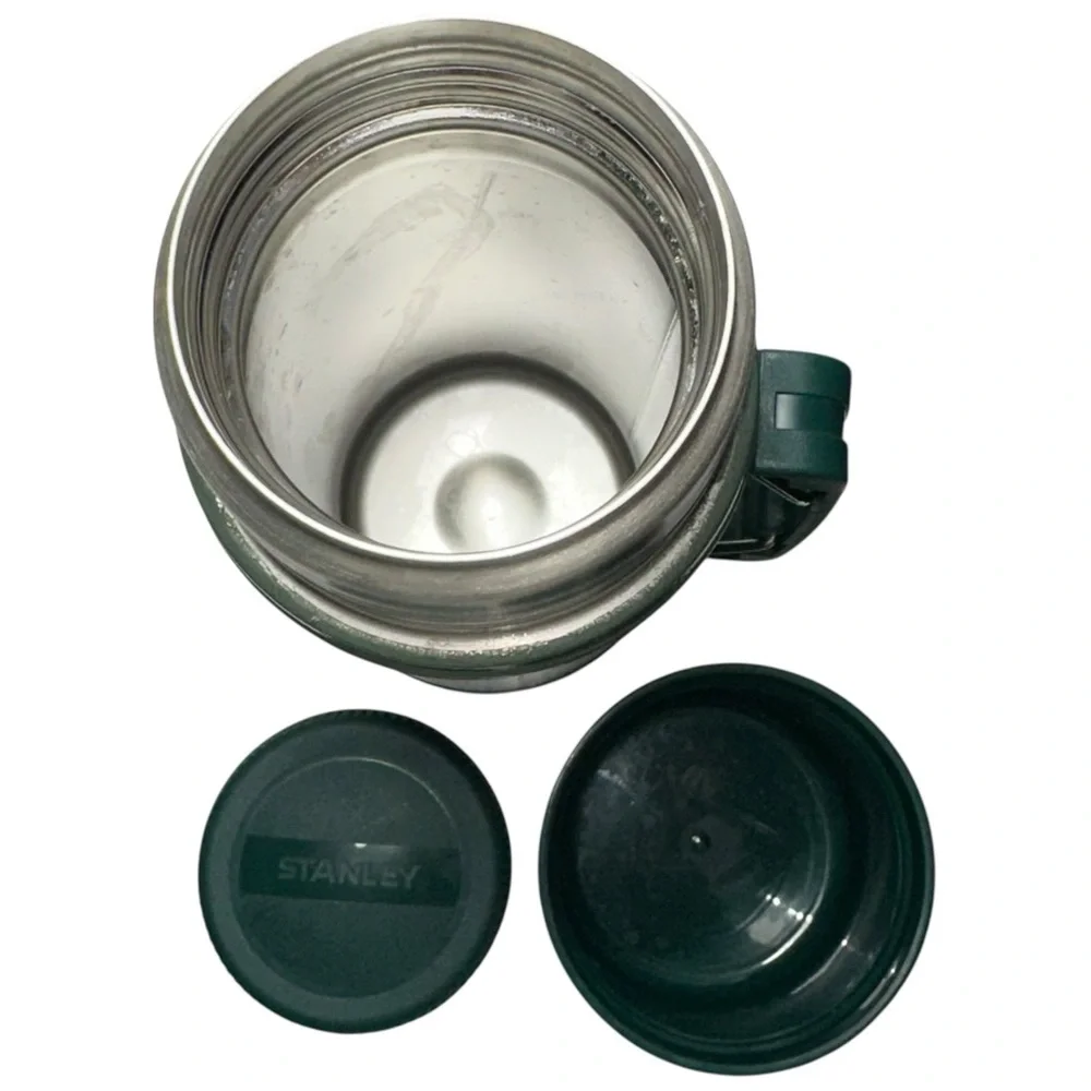 Stanley Insulated Green & Silver 24 oz Hot Cold Thermos Vacuum Food Jar - Picture 4 of 5